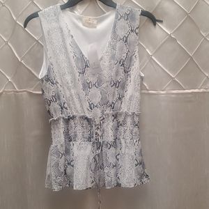 Ember gray and white snakeskin sleeveless top